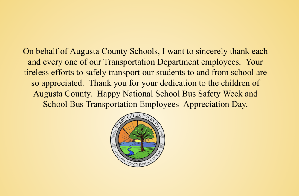 National School Bus Safety Week message